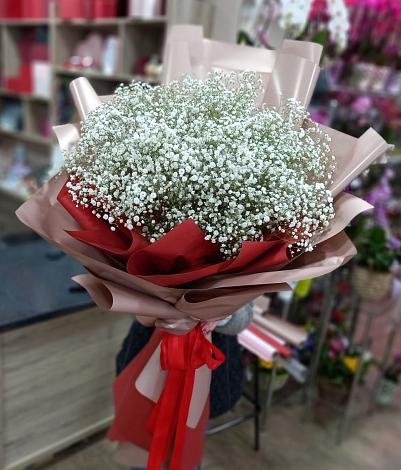 Букет цветов из: Гипсофила в Марьино Курской области