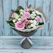 Букет цветов из:  Герберы, Альстромерии и Хризантемы #REPLACE_PRED# Марьино Курской области