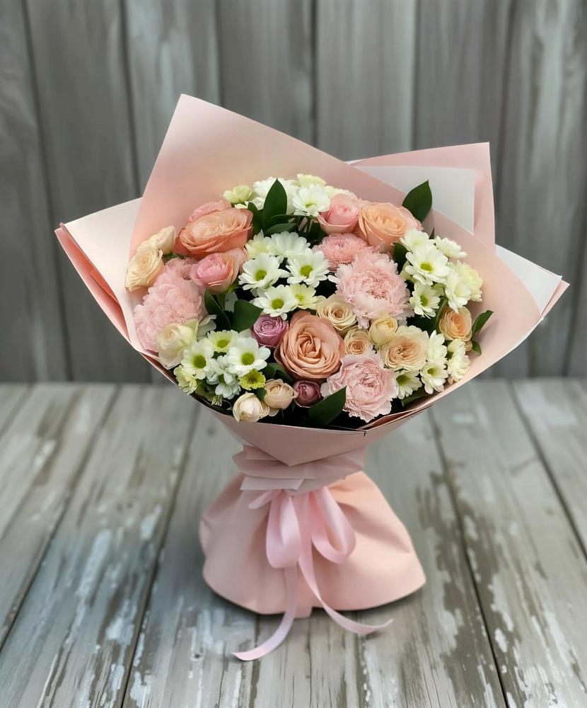 Букет цветов из: Гвоздики, Розы и Хризантемы в Марьино Курской области