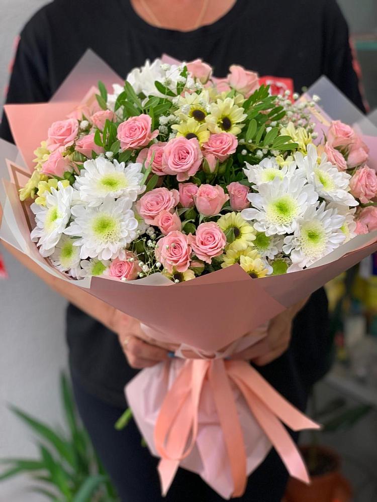 Букет цветов из: Розы и Хризантемы в Марьино Курской области