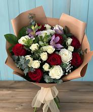 Букет цветов из:  Розы и Альстромерии в Марьино Курской области