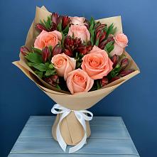 Букет цветов из:  Розы и Альстромерии в Марьино Курской области