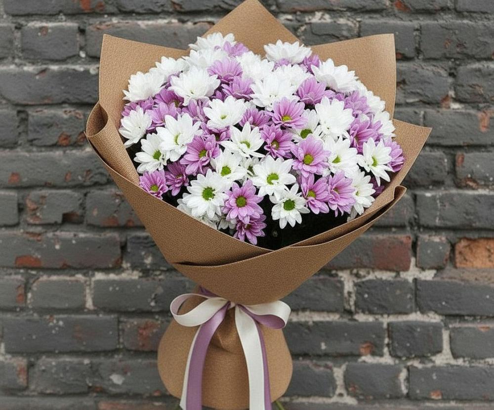 Букет цветов из: Хризантемы в Марьино Курской области