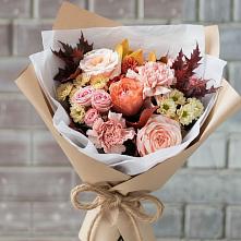 Букет цветов из:  Гвоздики, Хризантемы и Розы в Марьино Курской области