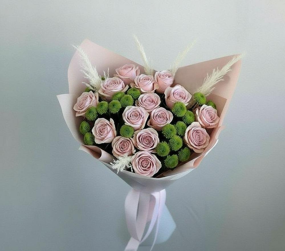 Букет цветов из: Розы и Хризантемы в Марьино Курской области