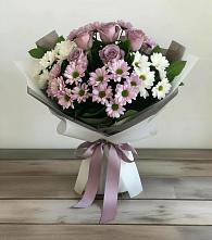 Букет цветов из:  Хризантемы и Розы в Марьино Курской области