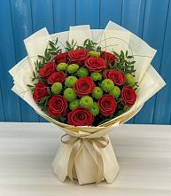 Букет цветов из:  Розы и Хризантемы в Марьино Курской области