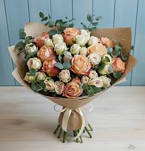 Букет цветов из:  Альстромерии и Розы в Марьино Курской области